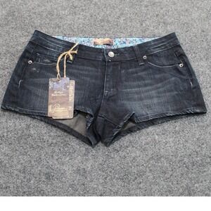 Paige Premium Denim Vintage Destruction Dark Wash Jean Shorts Size 28 NWT‎